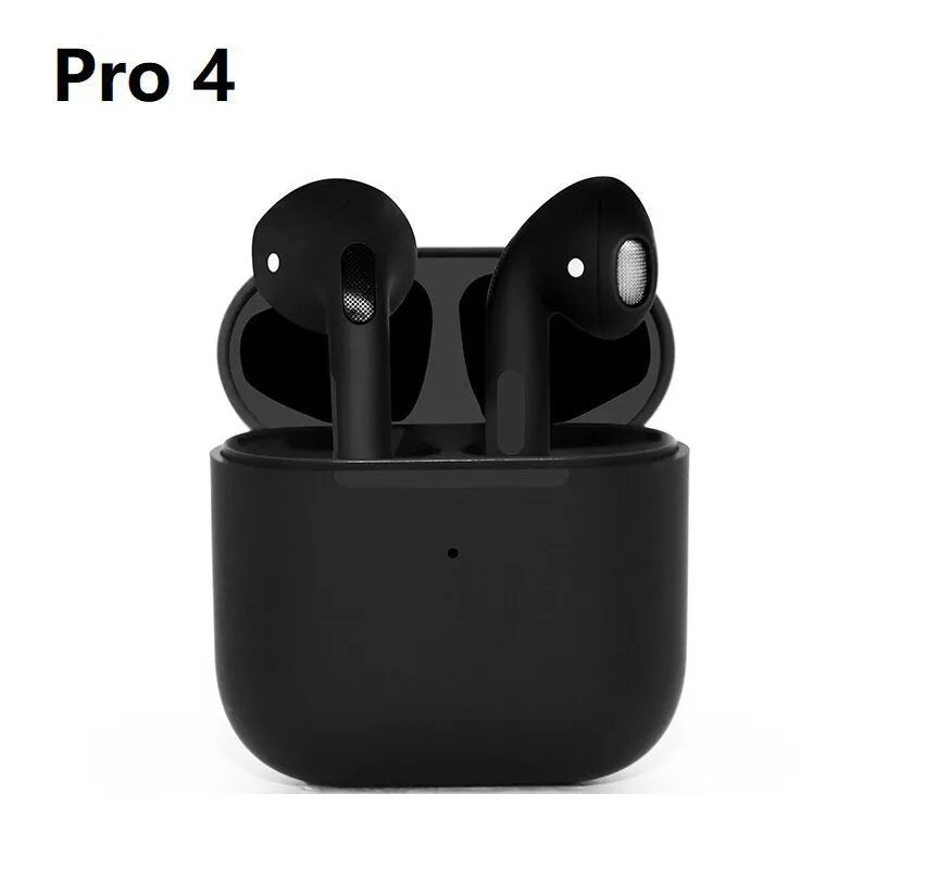 Pro4 White wireless sports Bluetooth in-ear headset on a black background.