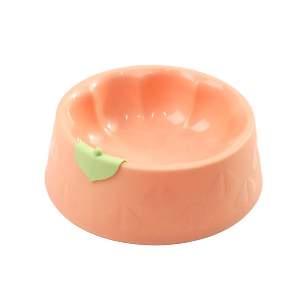 Green plastic double pet bowl for food and water with a flower-shaped, anti-tipping design.