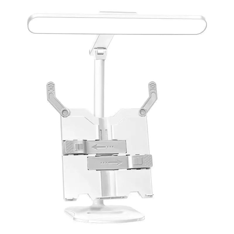 Adjustable desk lamp with reading light showing three temperature settings and dual power options