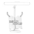 Adjustable desk lamp with reading light showing three temperature settings and dual power options