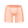 Men's low waist ice silk boxers in solid orange, pink, or red colours