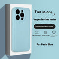 Imitation leather lychee pattern phone case in dark brown colour for iPhone 16 Pro Max with sprayed finish texture