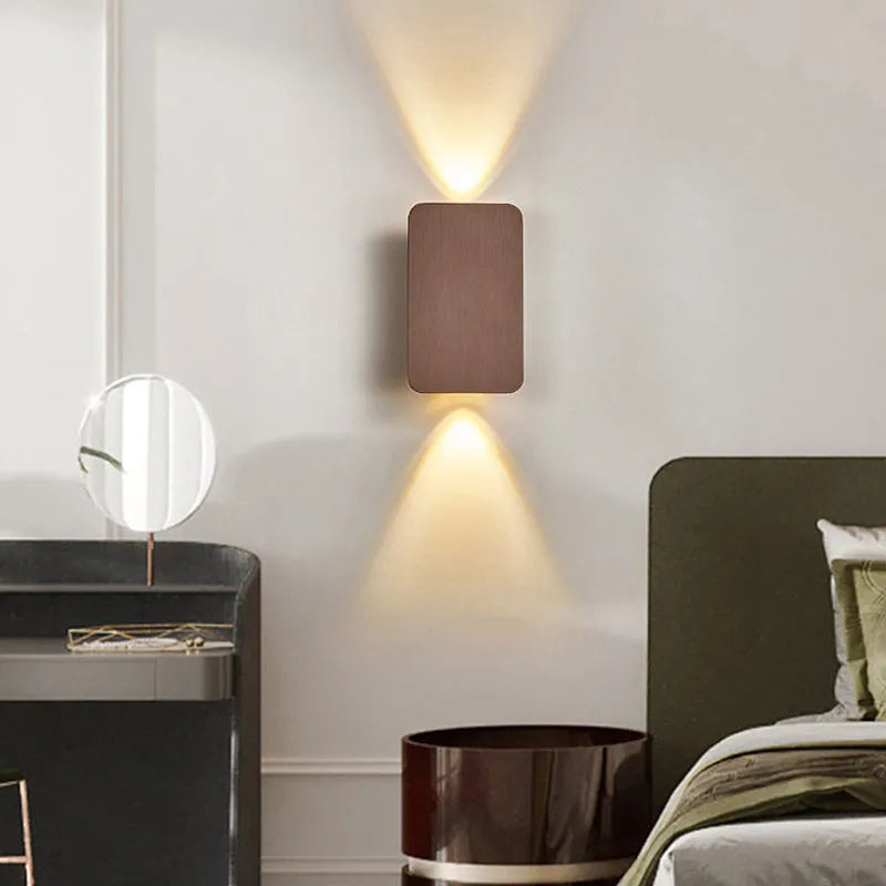 Minimalist Nordic style wall lamp in black finish with selectable LED light colours