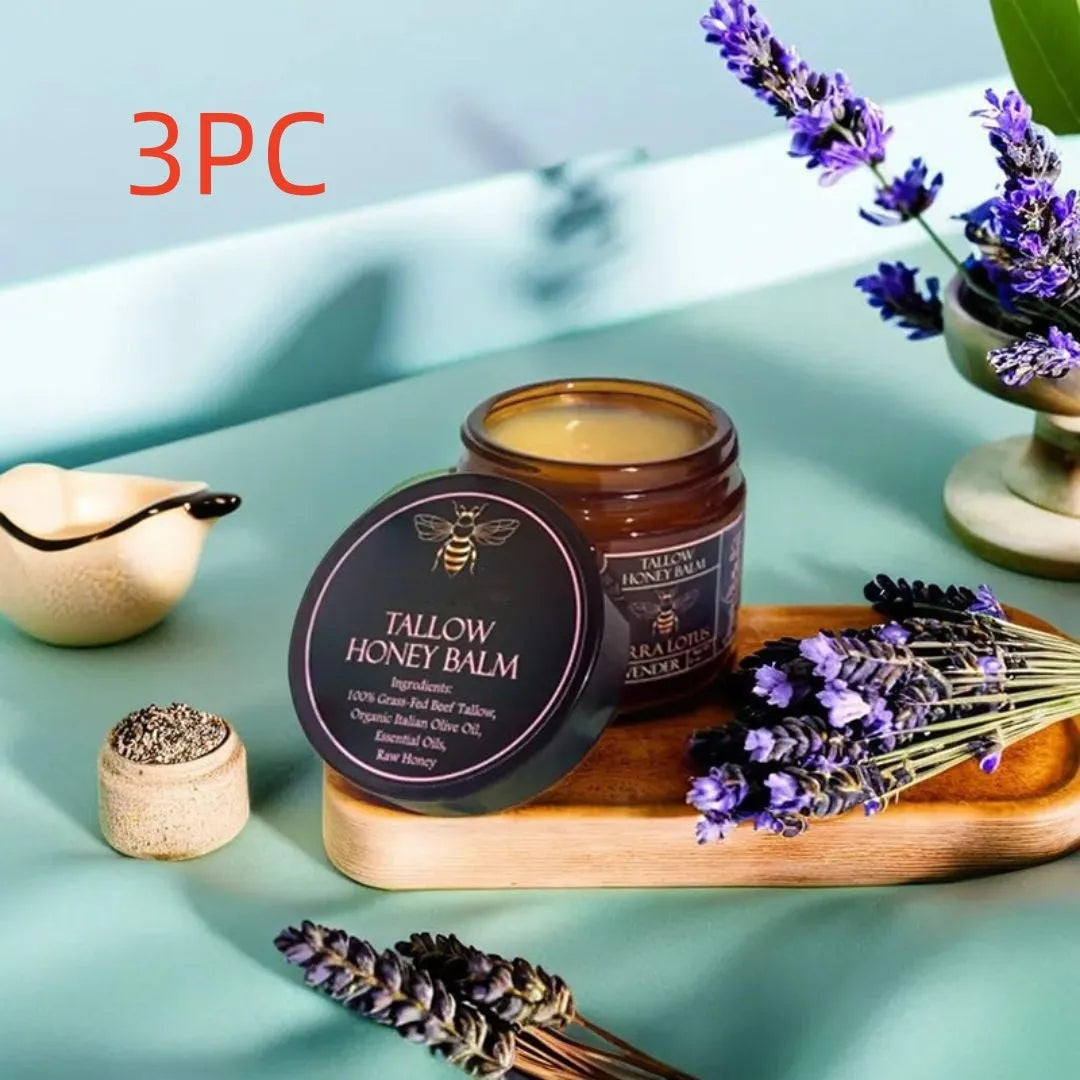 Honey Butter Moisturising Facial Cream jar with 57g net content, shown with Citrus, Lavender and Fragrance-Free options.