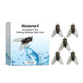 Five TPR soft silicone biomimetic insect fishing lures on a blue background.