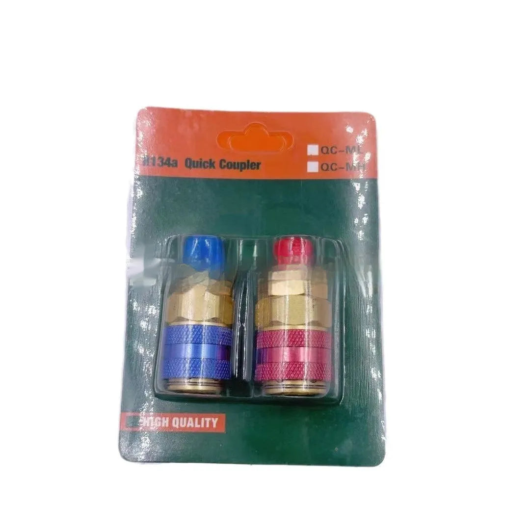 134 Quick Connector QC-12 Snow Plug Straight copper golden yellow 2-piece set for automotive pneumatic repair