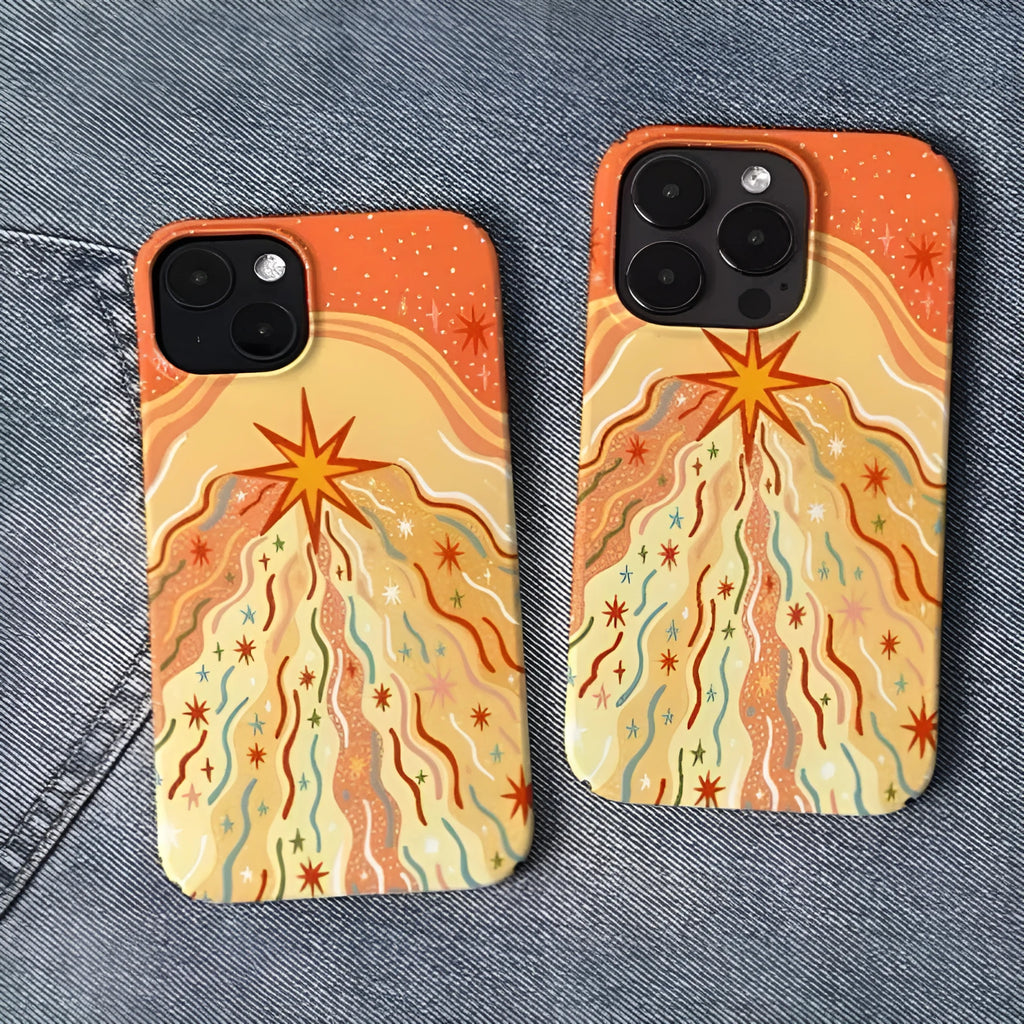 Orange frosted glossy TPU phone case with Chinese style pattern for iPhone 13 15 16 series