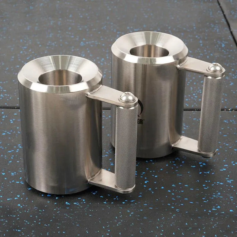 Silver stainless steel dumbbell cup weight plate weighing 8kg for gym strength training