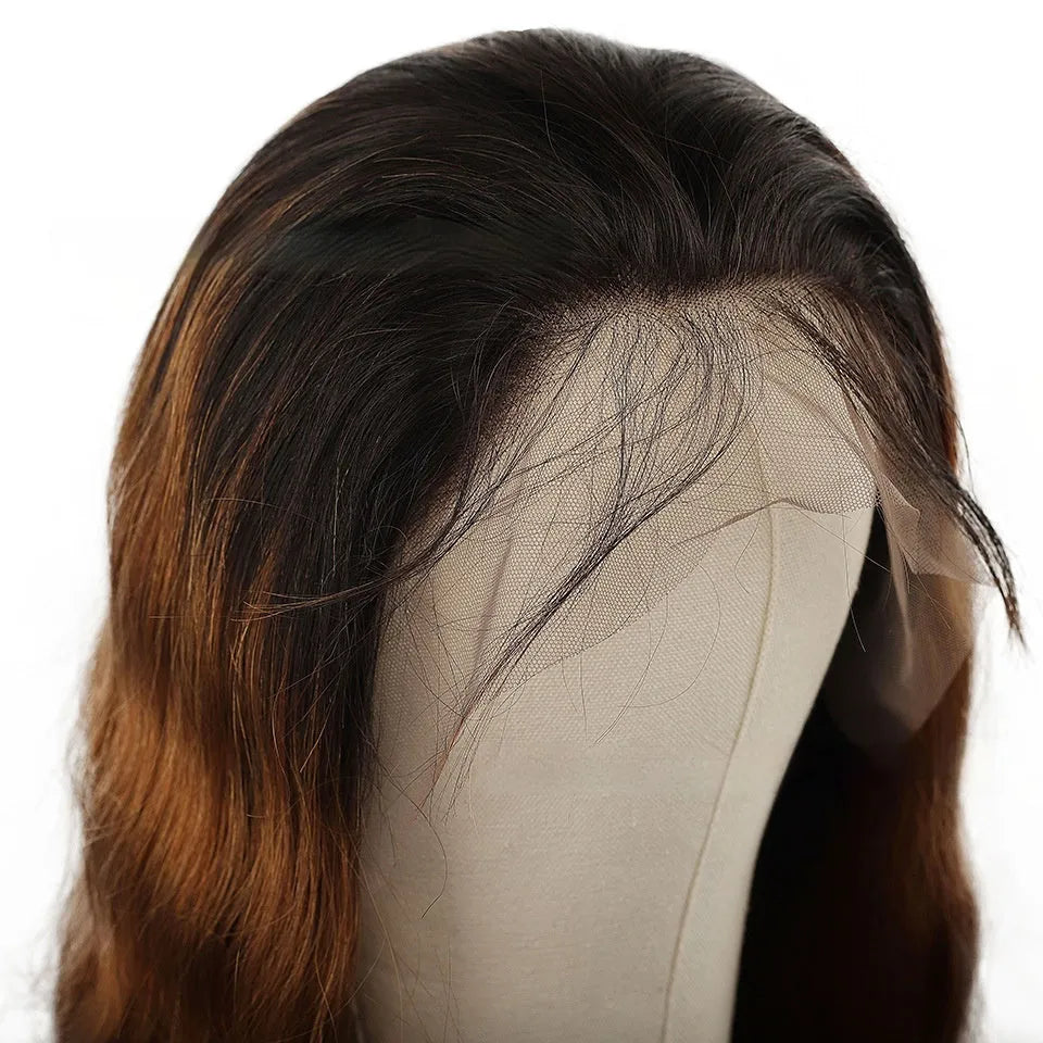 Real human hair lace front wig with a gradient cap in the Ruili style, shown in a chosen length.