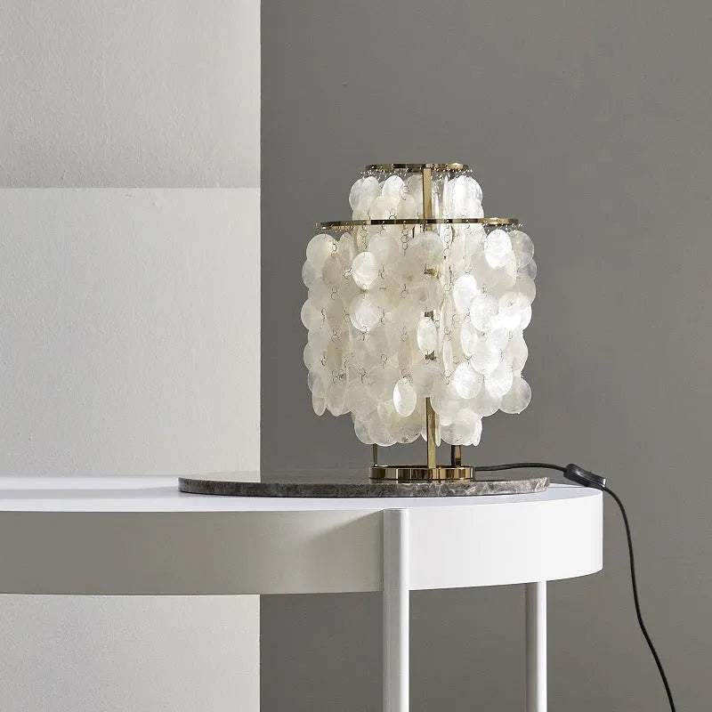 Modern creative shell design bedside table lamp in Chrome or Gold finish with 46cm height