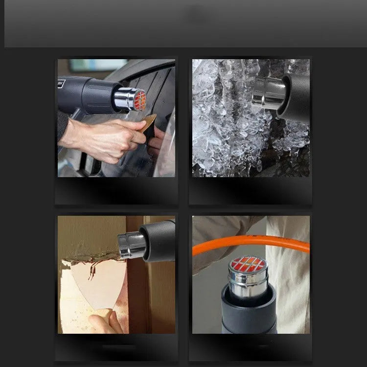 2000W industrial hot air gun with anti-slip thermal insulation shell and grid air outlet.