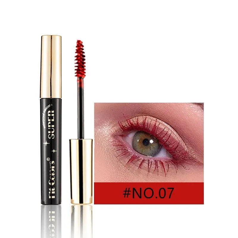 Stage mascara in 13 colours including wine red, gold and green mermaid with thick curling effect