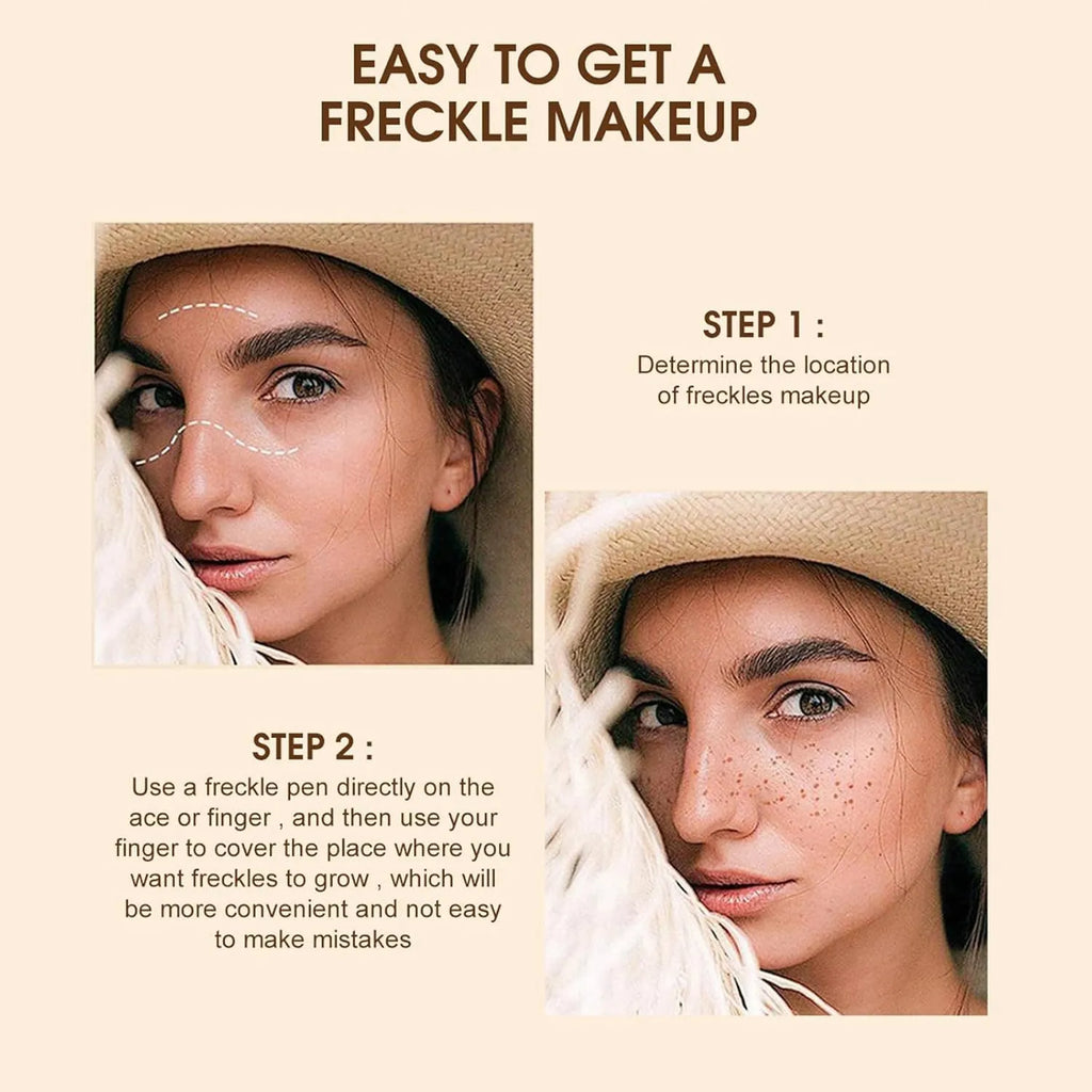 Dark brown freckle pen with precision tip for natural-looking waterproof makeup application