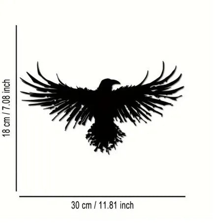Black silhouette iron animal garden decoration in eagle shape, outdoor metal craft with American country style