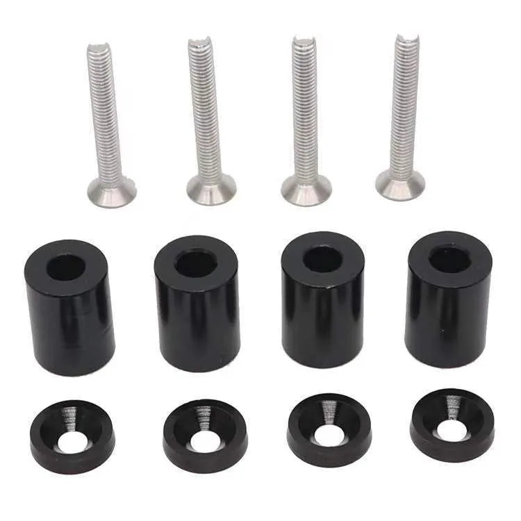Aluminium alloy racing machine cover hair pack with screws, nuts, washers in black, blue, red colours