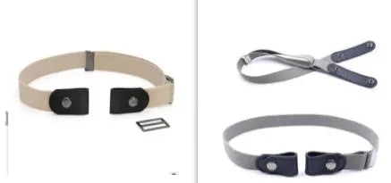 Imitation leather belt with square alloy buckle and car suture stitching on neutral background