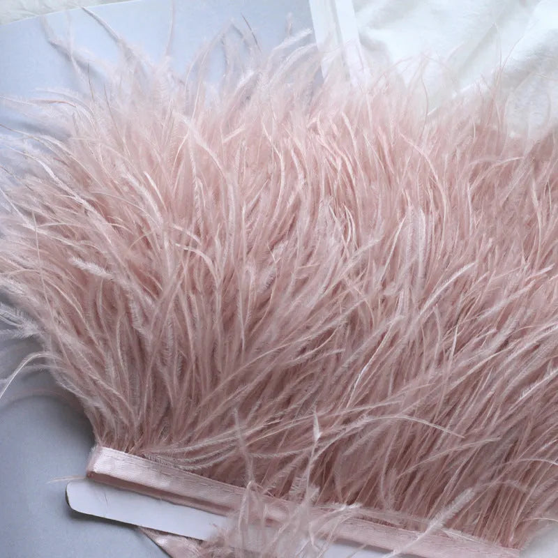 Decorative feather cloth strip DIY trim 10-15cm wide in multiple colours for clothing crafts