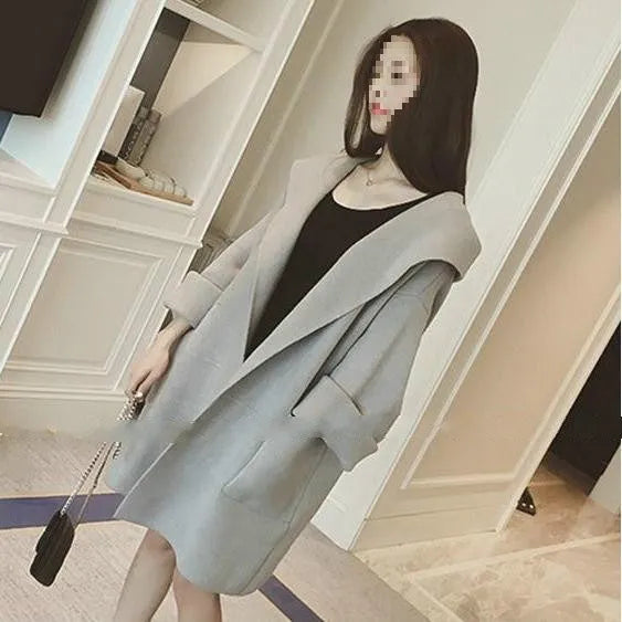 Plus size women's loose thin cotton coat with lace detailing in black, grey, or pink