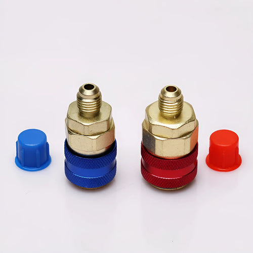 134 Quick Connector QC-12 Snow Plug Straight copper golden yellow 2-piece set for automotive pneumatic repair
