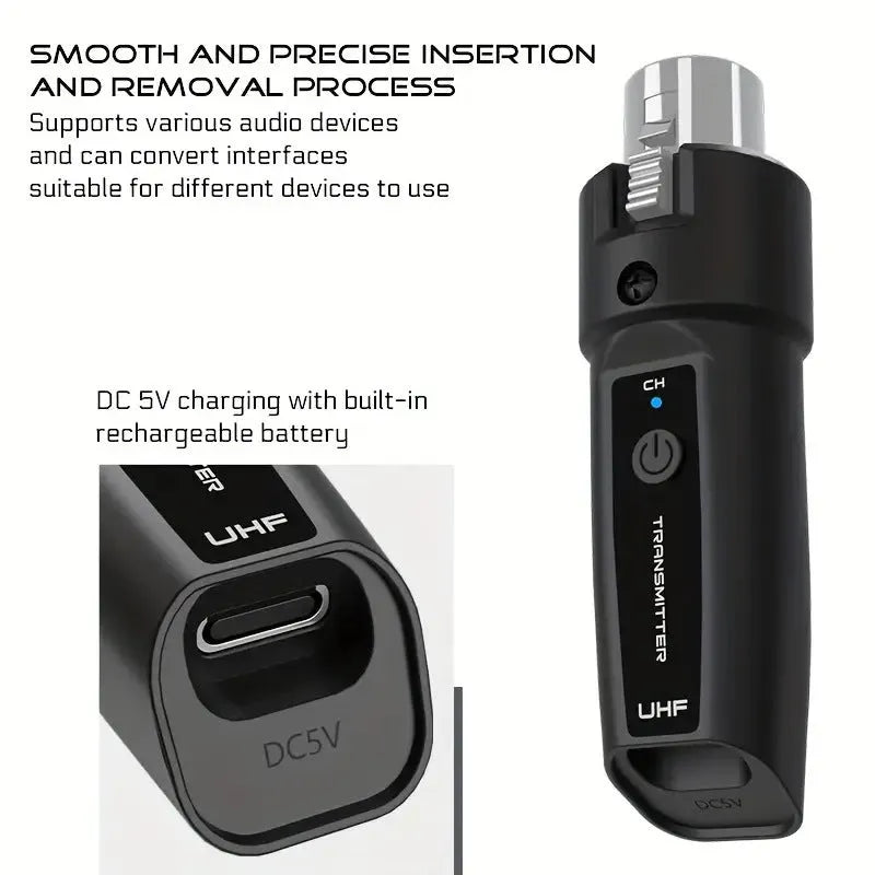 Wireless grenade wired conversion moving coil dynamic microphone with 6.35mm guitar port