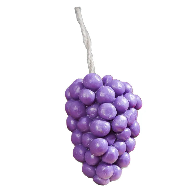 Purple and green grape cluster handmade soap bars showing detailed grape design