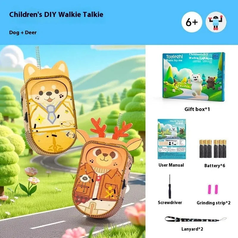 Handmade wooden scientific gift box with bear deer puppy figures and 300 call feature for teenagers