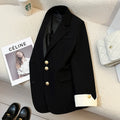 Women's Korean-style loose coat in polyester with 65cm length and commuting design