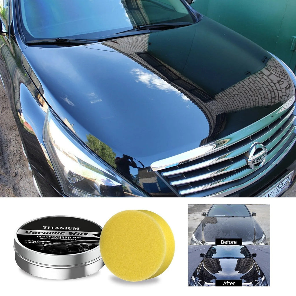 100g car protection wax paste with sponge applicator for automobile exterior paintwork