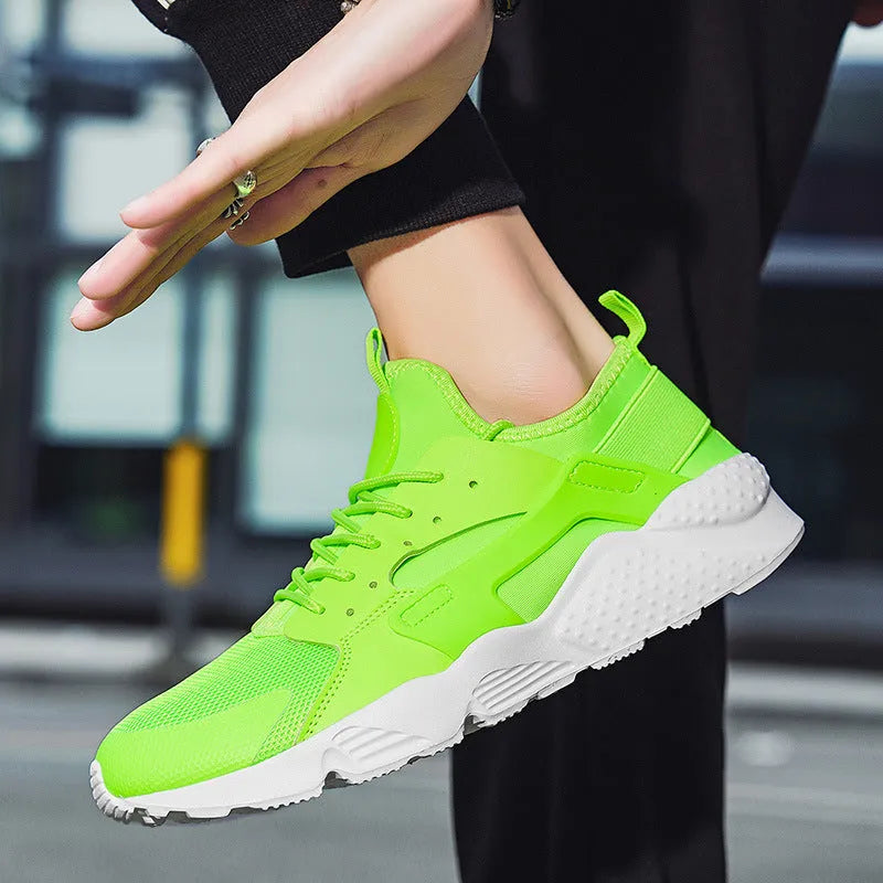 Men's low top casual shoes in mesh with flat heel and cross shoulder strap detail