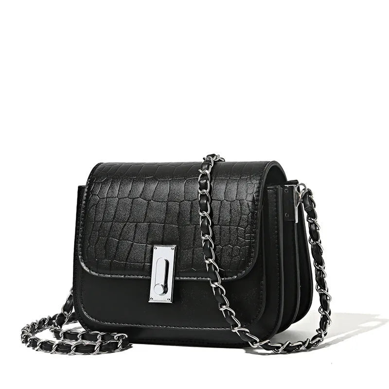 Soft PU women's crossbody shoulder bag in horizontal square shape, shown in green colour.