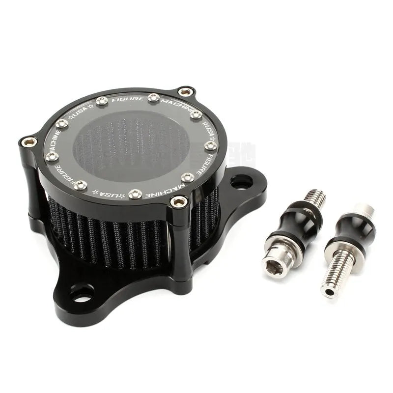 Harley Davidson CNC aluminium air filter with transparent glass retro design for 2004-2014 models