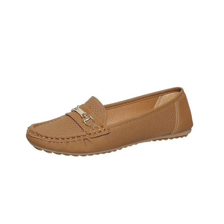 Women's flat casual shoes in white, black or khaki with artificial PU upper