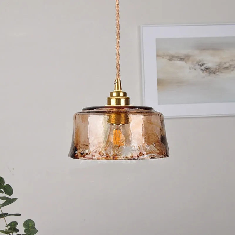Nordic retro style brass and glass ceiling pendant chandelier for restaurant lighting