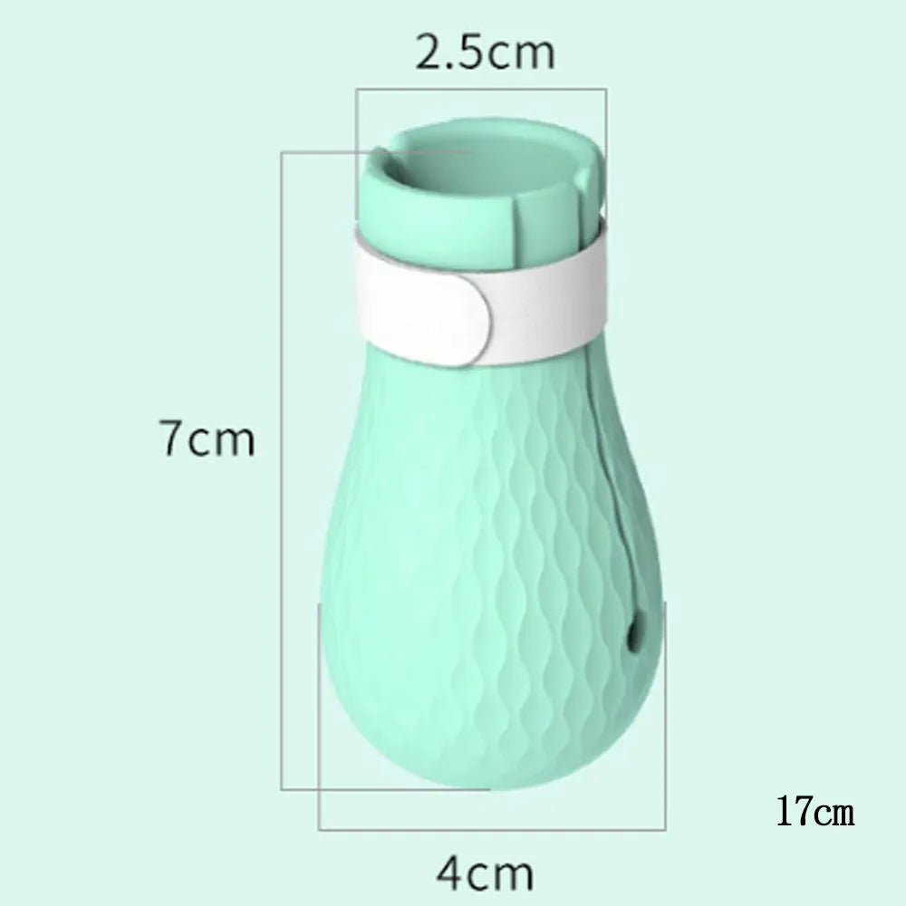 Green silicone cat paw cover gloves for scratch protection during washing and handling