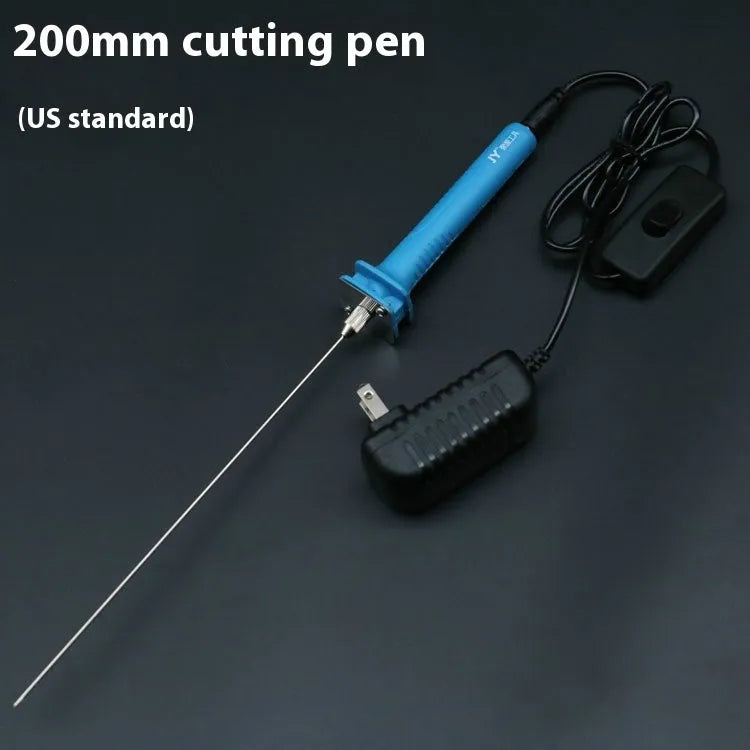Blue plastic handle electric heating cutter pen for foam polystyrene cutting with power adapter