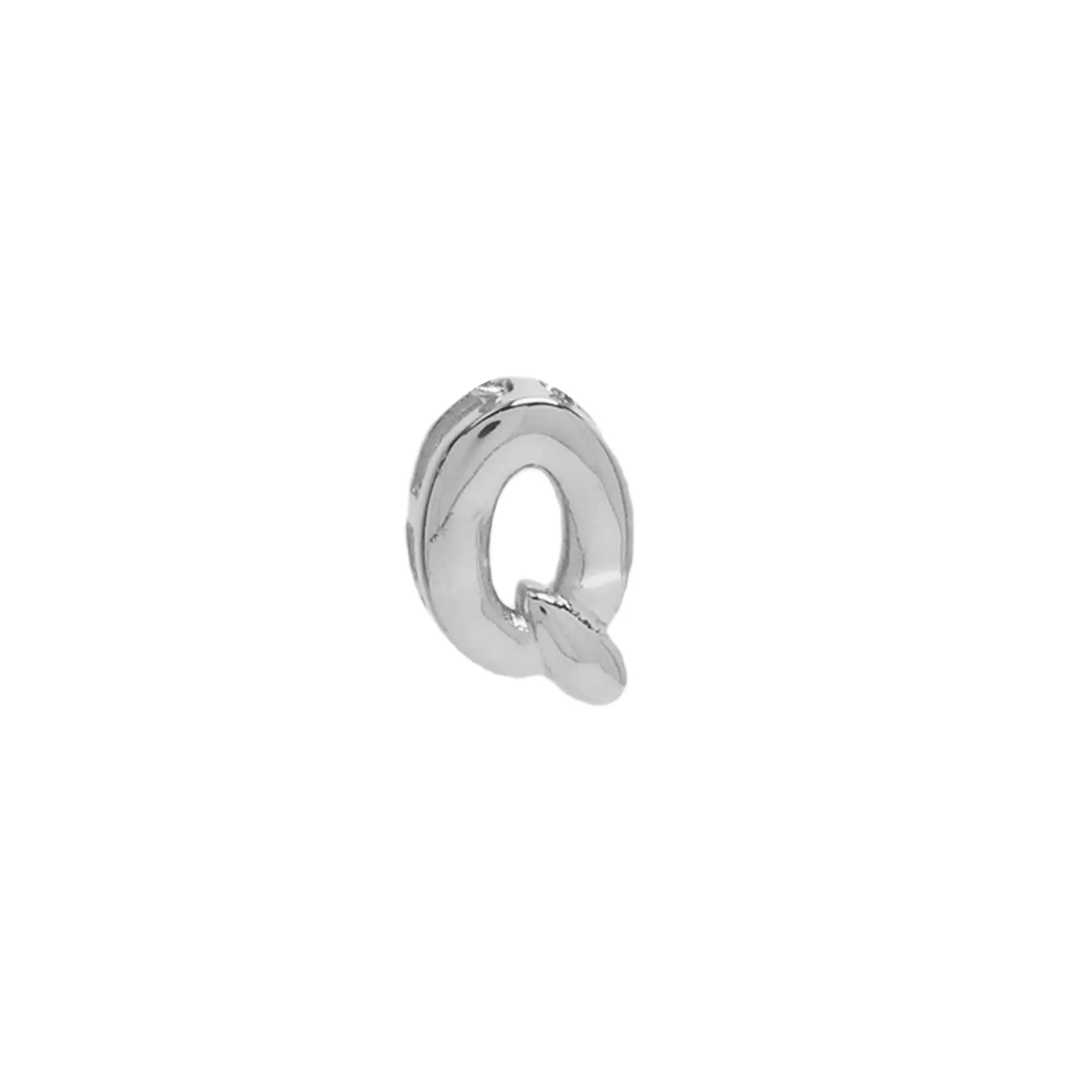 18k brass smooth surface bubble letter bracelet with pendant in gold colour on copper alloy