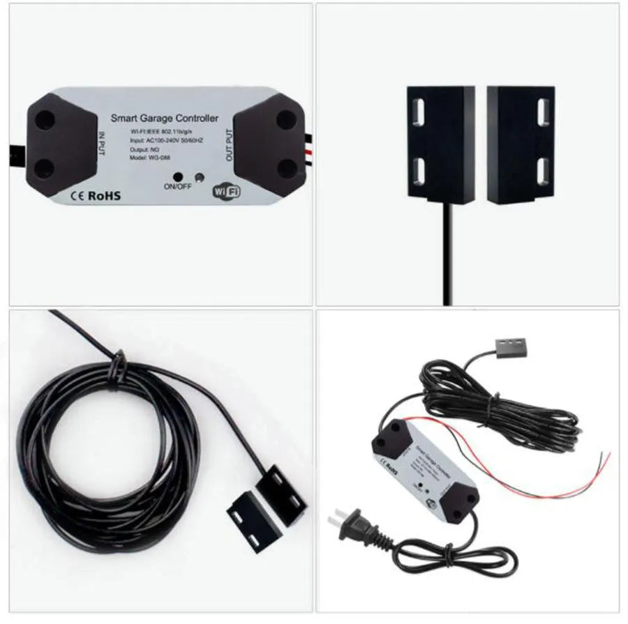 WiFi garage door controller with app control, voice command, and timer function, model AU/EU/US/UK.