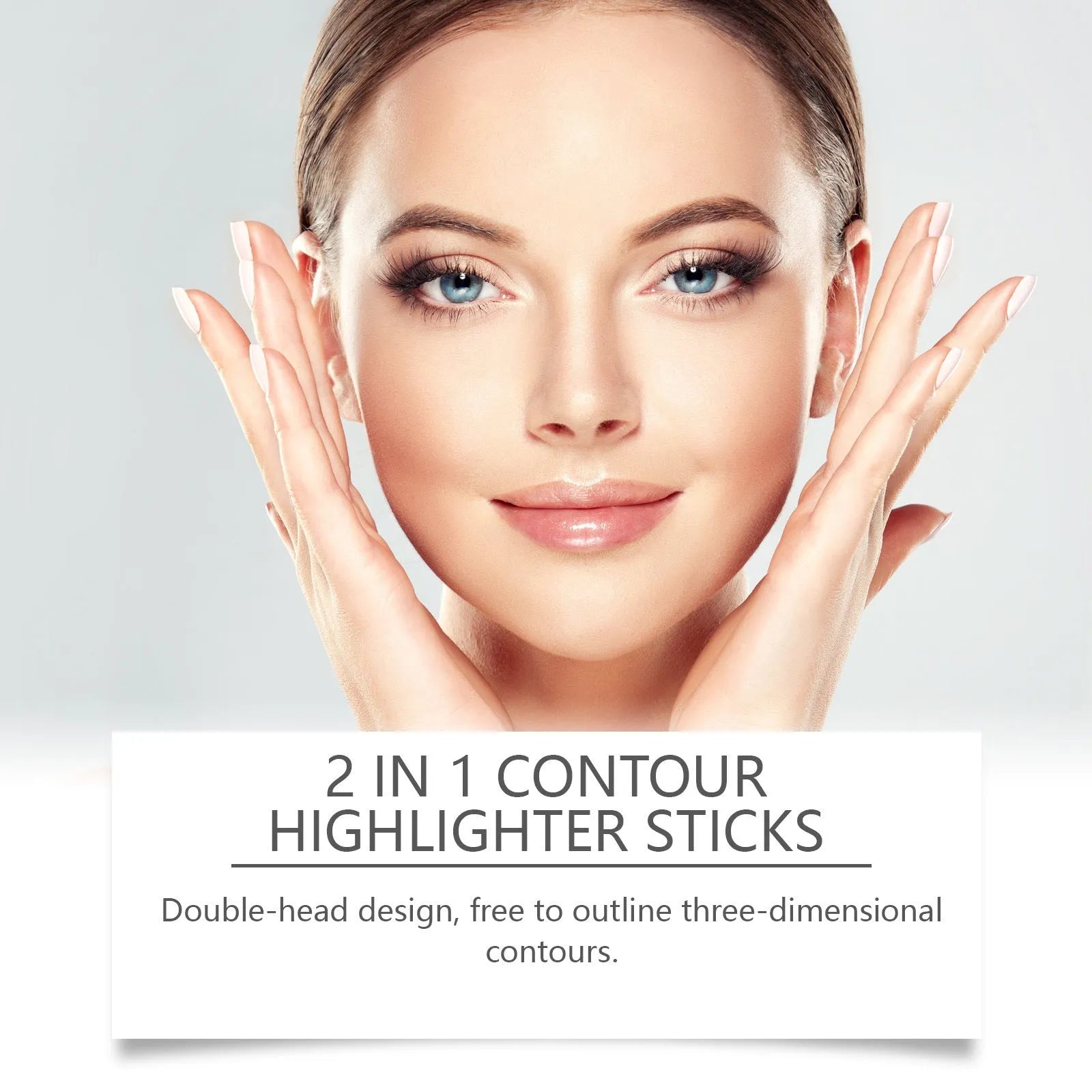 2-in-1 highlighter makeup pencil for brow outlining and repair in three brown shades