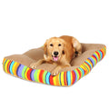 Brown dog mat mattress seat cushion 90 x 75 x 17cm with suede side