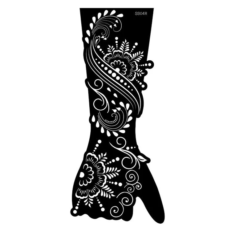 Geometric hollow template tattoo stickers showing intricate paper carving designs for stencilling