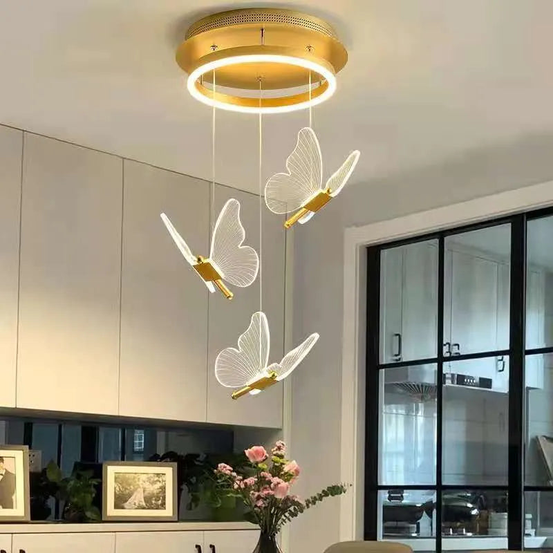 Butterfly table lamp 15 x 30cm wrought iron acrylic 8W with light source and plug options
