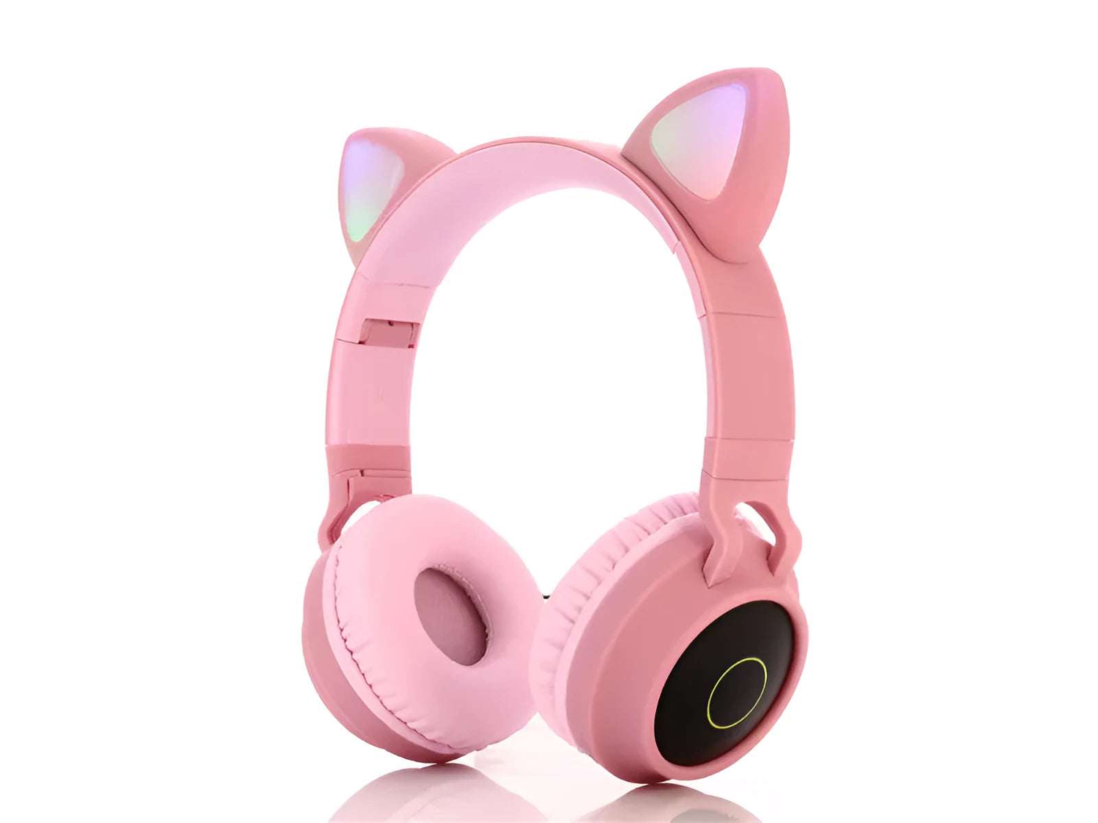 Cartoon cat ears wireless Bluetooth gaming headset in green, light blue, pink, purple or skin tone colours