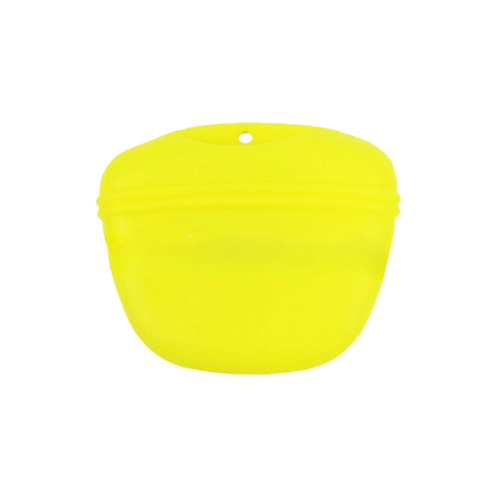 Silicone dog training treat pouch with belt clip and magnetic closure, shown in assorted colours.