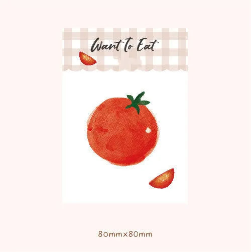 Food Bread Handbook notepad showing 85mm by 120mm size and four colour options: Bread01, Bread02, Tomato, Yogurt.