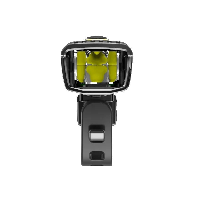 LED night bike lights set in black with built-in 1500 mAh rechargeable battery and USB charging cable