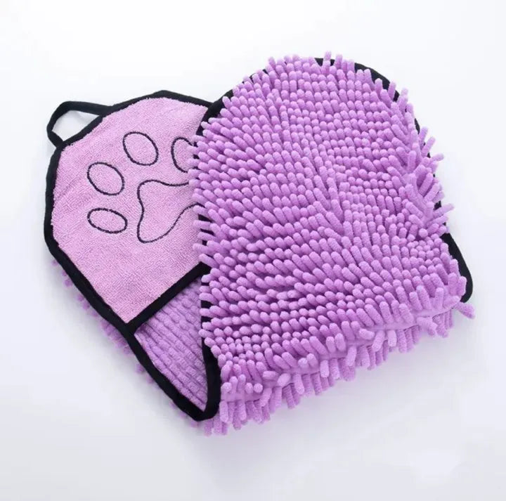 62x23cm pet bath robe towel in blue, grey, purple, and red colour options