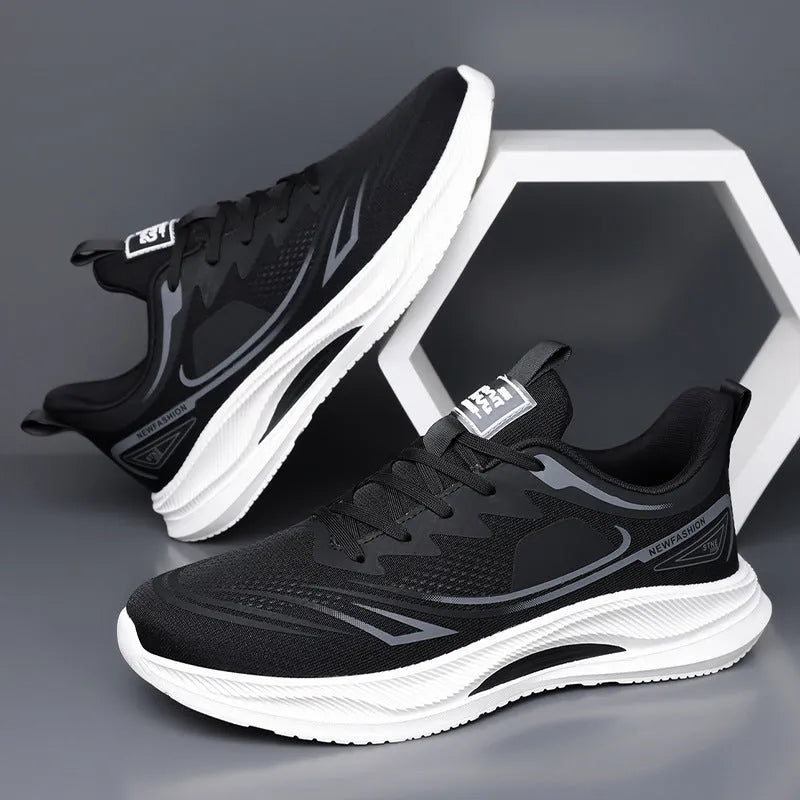 Men's low-top casual sneakers with mesh upper and rubber sole in multiple colour options