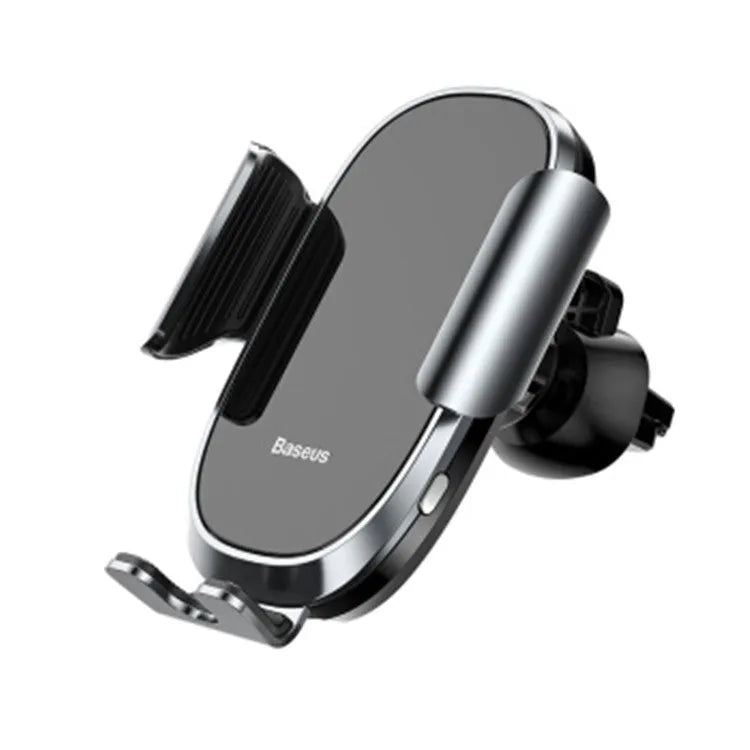 Universal smart car bracket with adjustable arm and suction cup base mounted on car dashboard