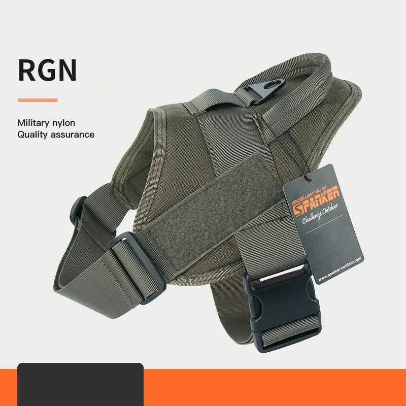 Large and medium dog harness made from 1050D nylon with UTX buckle, adjustable fit, available in Black