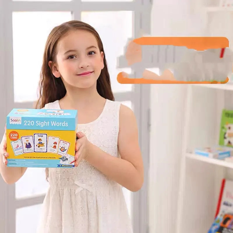 220 high frequency word card gift box set with five interactive workbooks for early childhood education